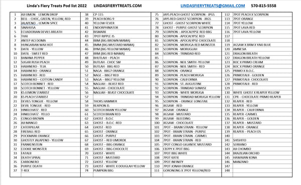 PODS - Advanced order of mixed fresh superhot pods SFRB includes shipping.